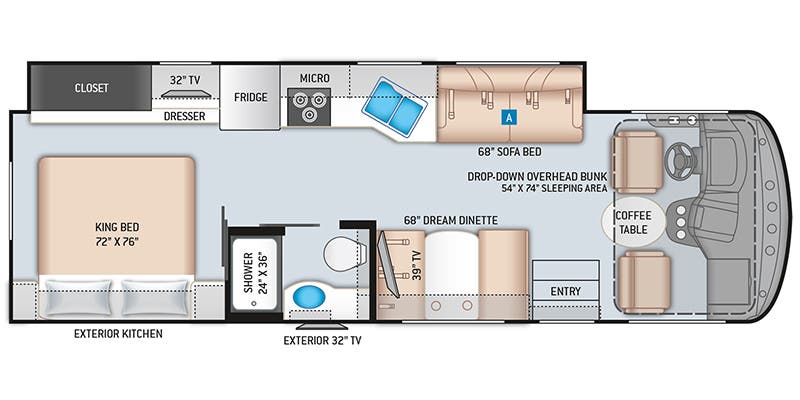 2023 THOR MOTOR COACH HURRICANE 29M*22, , floor-plans-day image number 0